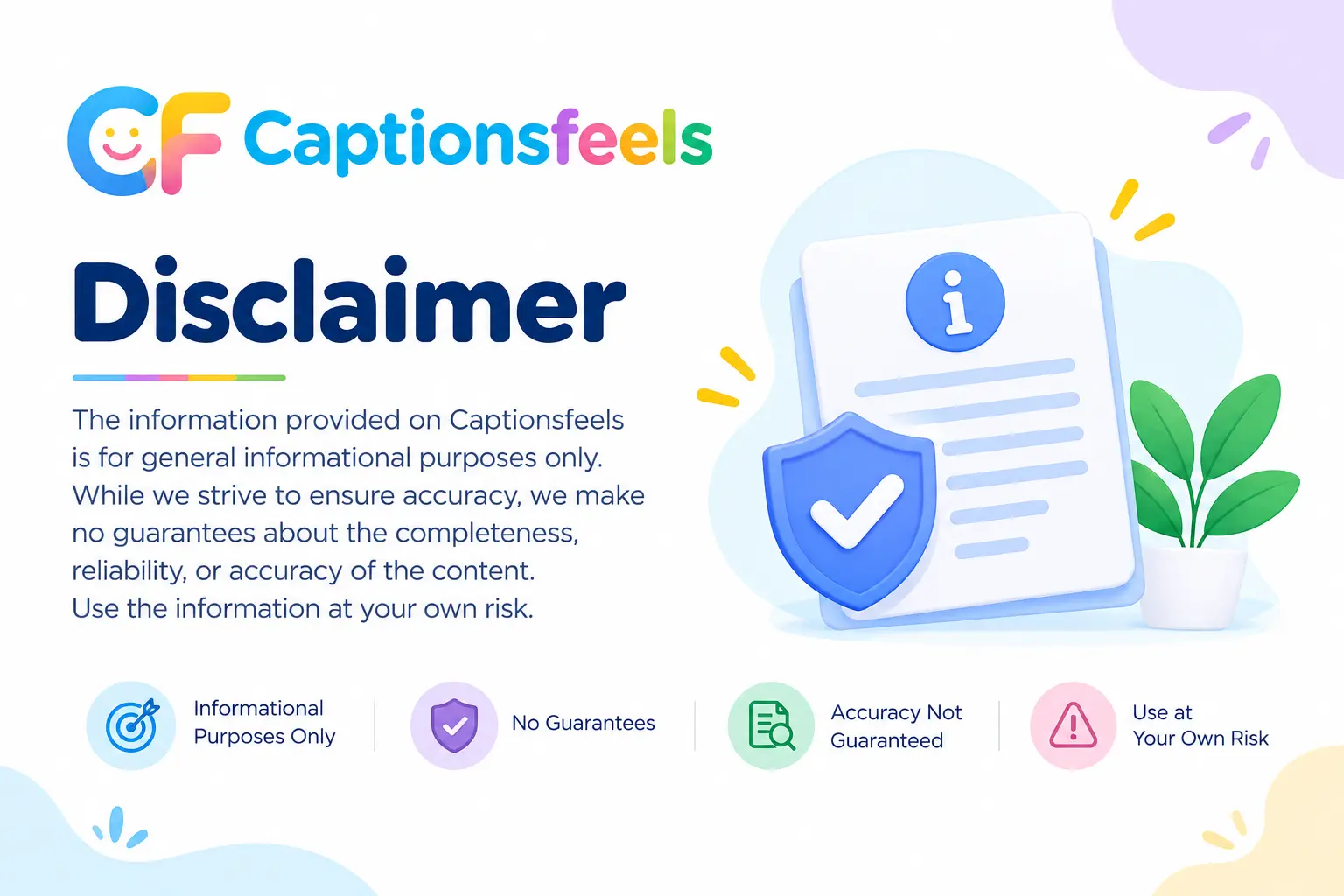 disclaimer for Captionsfeels